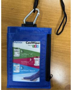 BADGEHOLDERKIT - CaviWipes 123 neck wallet, holds phone/badge/cards ***MARKETING APPROVAL NEEDED***