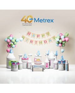 MetrexBirthdayBanner - 2-sided 8’x8’ banner, 40th selfie backdrop / portfolio party ***ONLY MARKETING CAN ORDER***