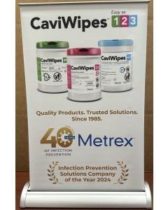 MiniBanner1 - CaviWipes 1-2-3 tabletop retractable banner (11.5” x 18”) ***MARKETING APPROVAL NEEDED***